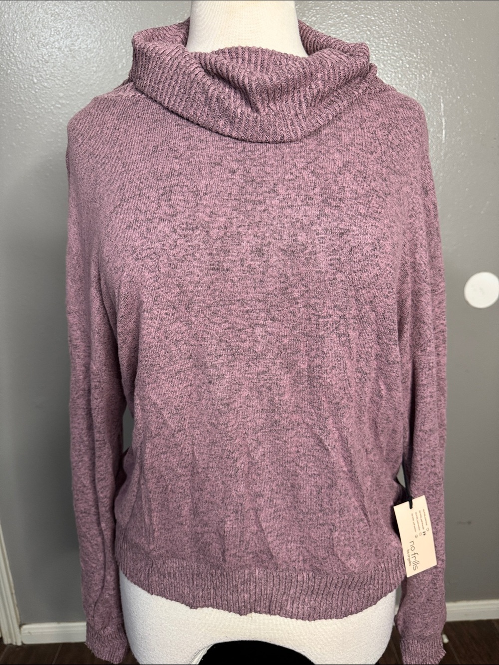 Soft Mauve Cowl Neck Sweater